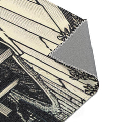 Yokai Area Rug with Japanese Folklore Torii Gate Design