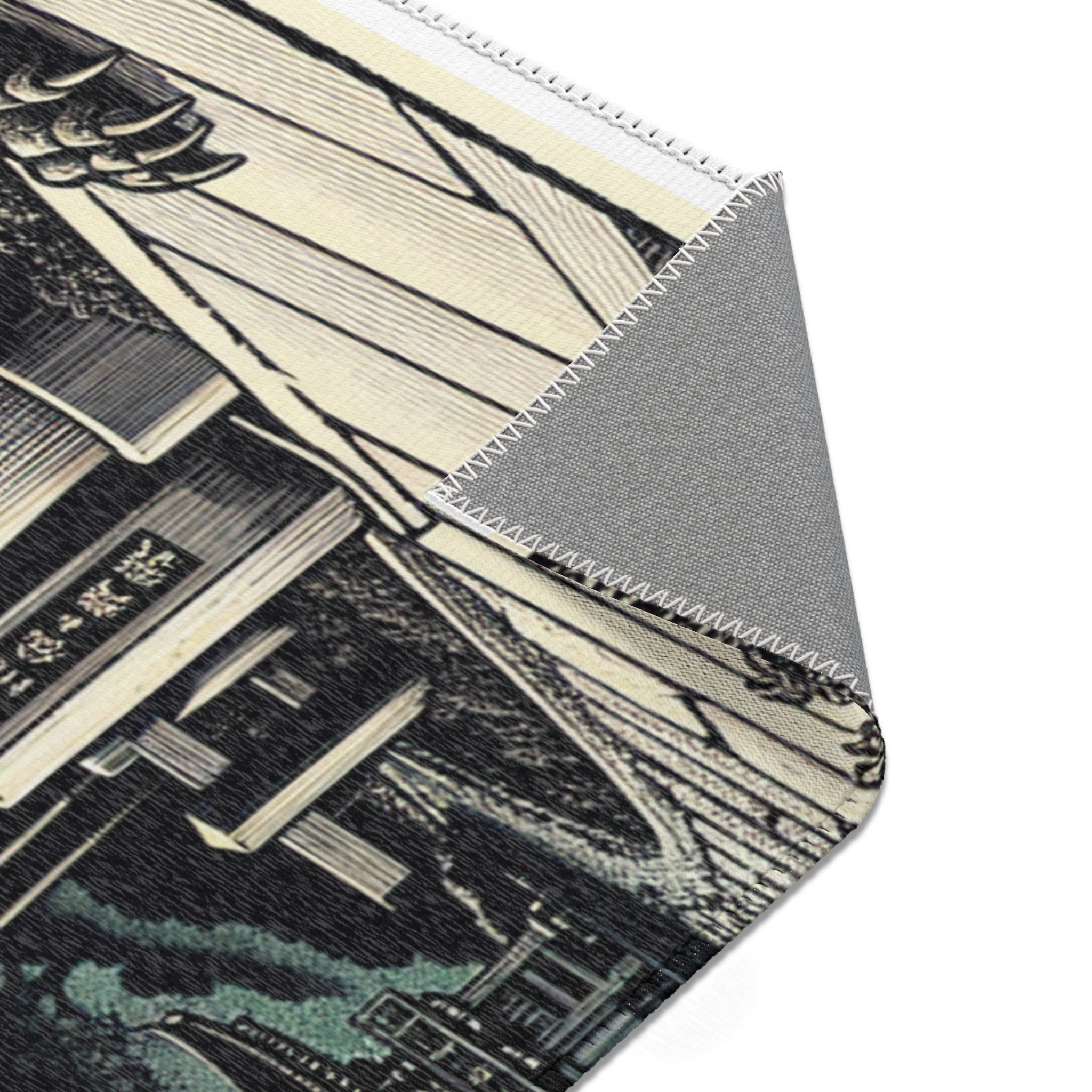 Yokai Area Rug with Japanese Folklore Torii Gate Design