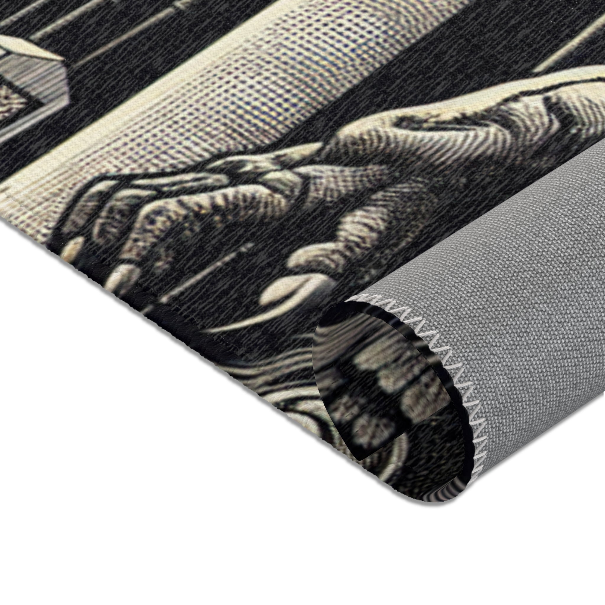 Yokai Area Rug with Japanese Folklore Torii Gate Design