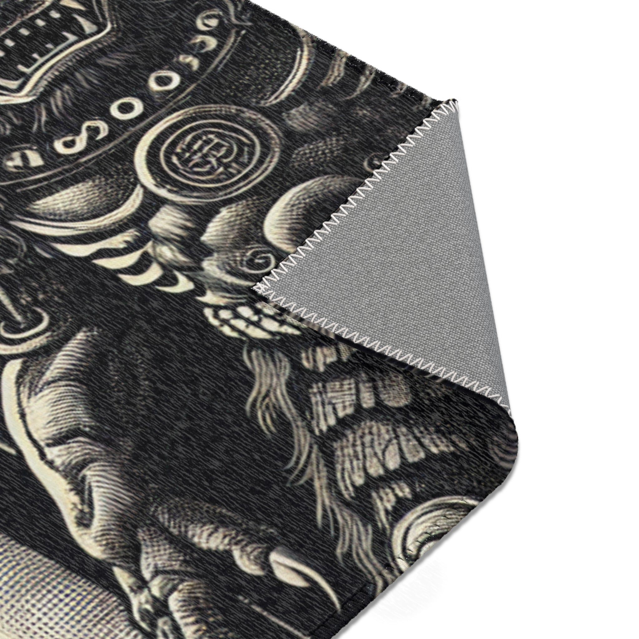 Yokai Area Rug with Japanese Folklore Torii Gate Design