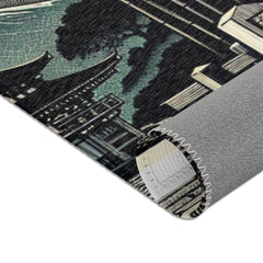 Yokai Area Rug with Japanese Folklore Torii Gate Design