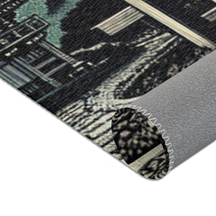 Yokai Area Rug with Japanese Folklore Torii Gate Design