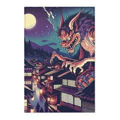 Yokai Area Rug with Traditional Japanese Folklore Design
