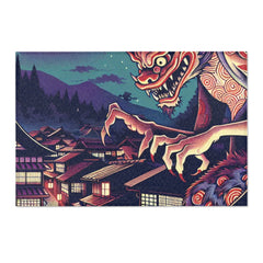 Yokai Area Rug with Traditional Japanese Folklore Design