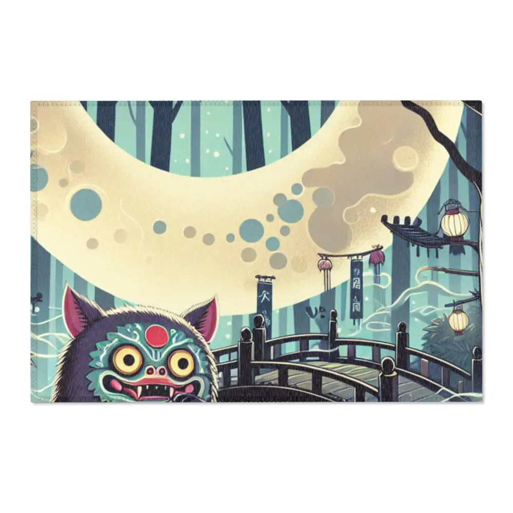 Yokai Art Area Rug with Enchanting Forest Design 36’’ × 24’’