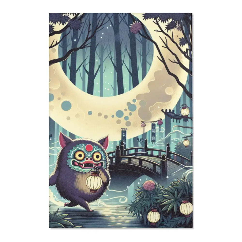 Yokai Art Area Rug with Enchanting Forest Design 48’’ × 72’’