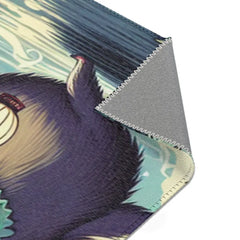 Yokai Art Area Rug with Enchanting Forest Design