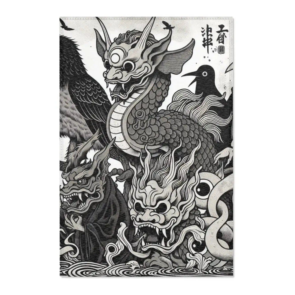 Drawing Japanese Rug Kazumi Hokusai - Japanese Yōkai Rug - UrbanWearOutsiders