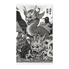 Yokai Art Area Rug with Historic Japanese Folklore Design