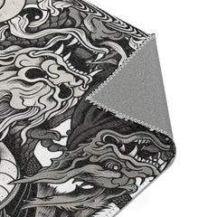 Yokai Art Area Rug with Historic Japanese Folklore Design