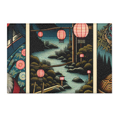 Yokai Art Area Rug with Tengu and Kappa Design 36’’ × 24’’