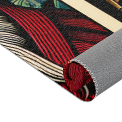 Yokai Art Area Rug with Tengu and Kappa Design