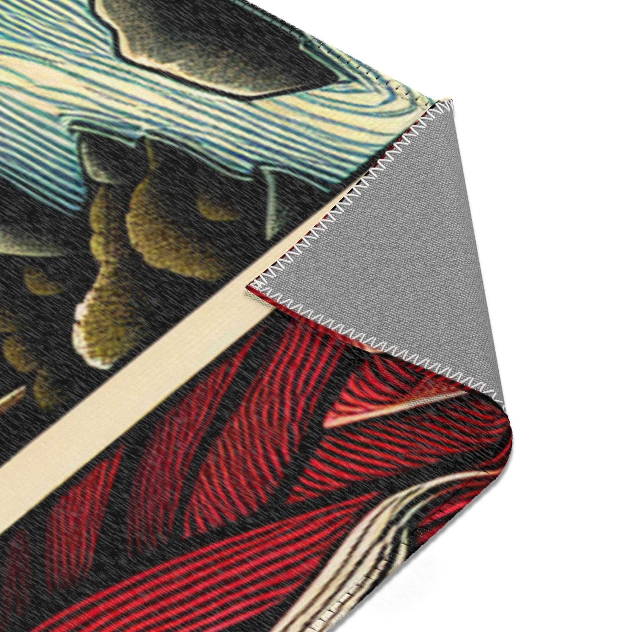 Yokai Art Area Rug with Tengu and Kappa Design