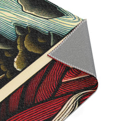 Yokai Art Area Rug with Tengu and Kappa Design