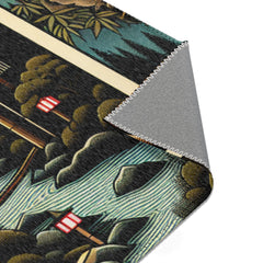 Yokai Art Area Rug with Tengu and Kappa Design