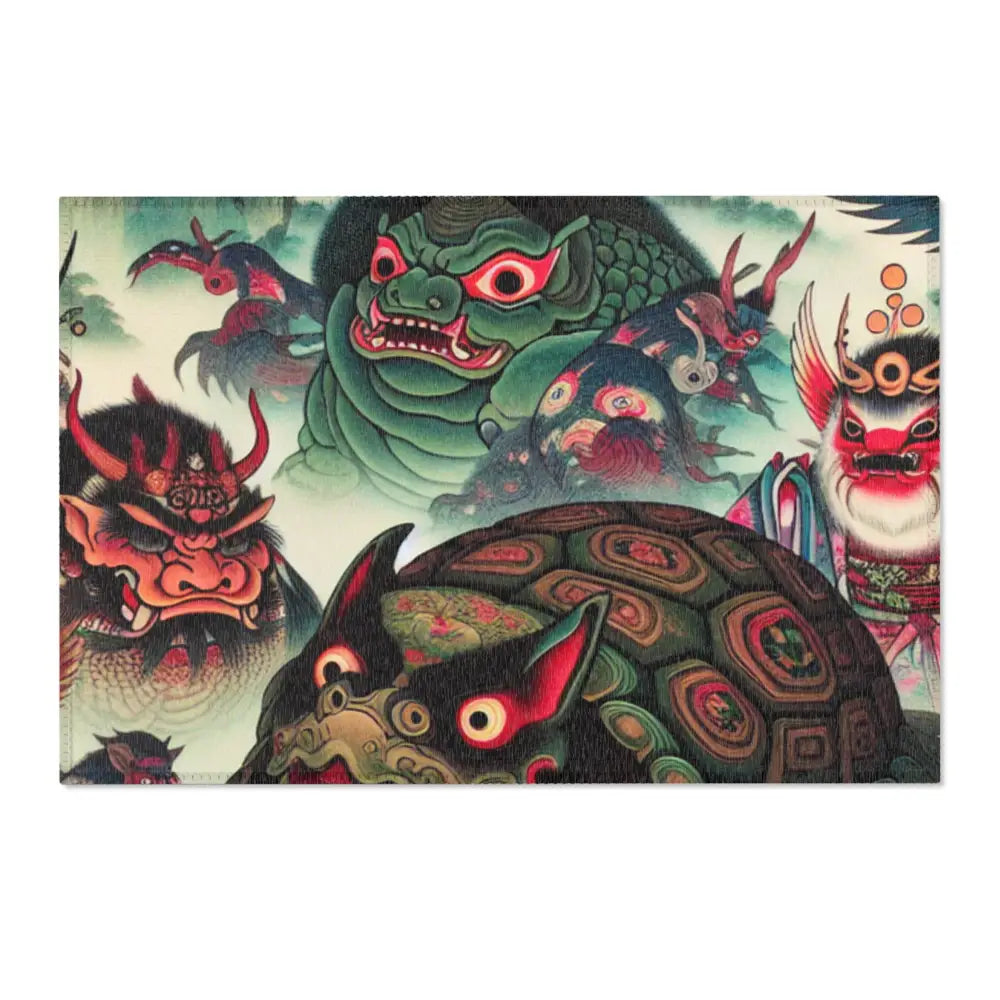 Yokai-Inspired Area Rug Showcasing Legendary Creatures 36’’