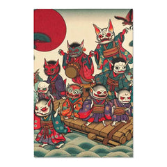 Yokai-Inspired Area Rug with Ancient Japanese Folklore