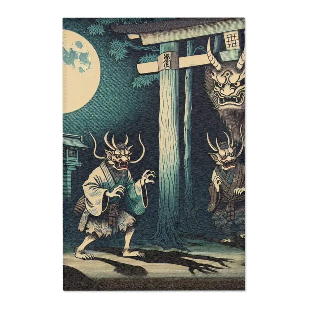 Yokai-Inspired Area Rug with Japanese Folklore Design 24’’