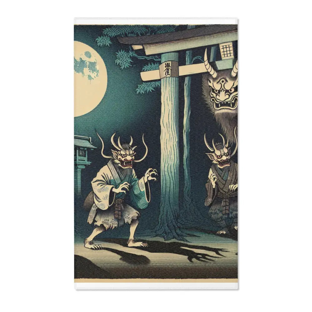 Yokai-Inspired Area Rug with Japanese Folklore Design 36’’