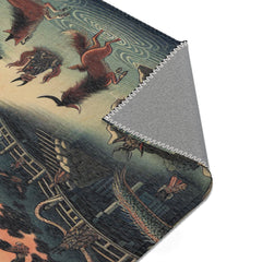 Yokai-Inspired Area Rug with Japanese Folklore Design