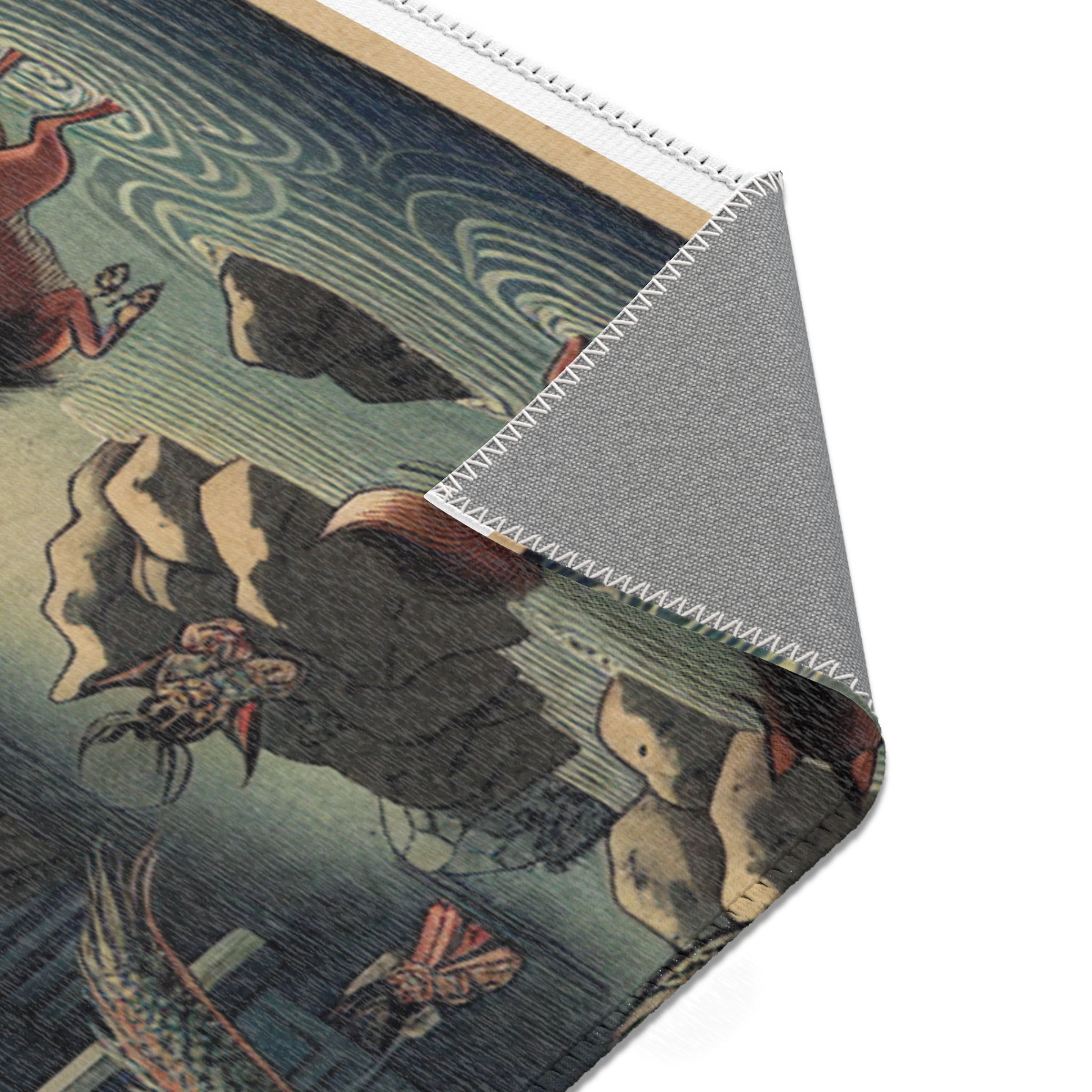 Yokai-Inspired Area Rug with Japanese Folklore Design