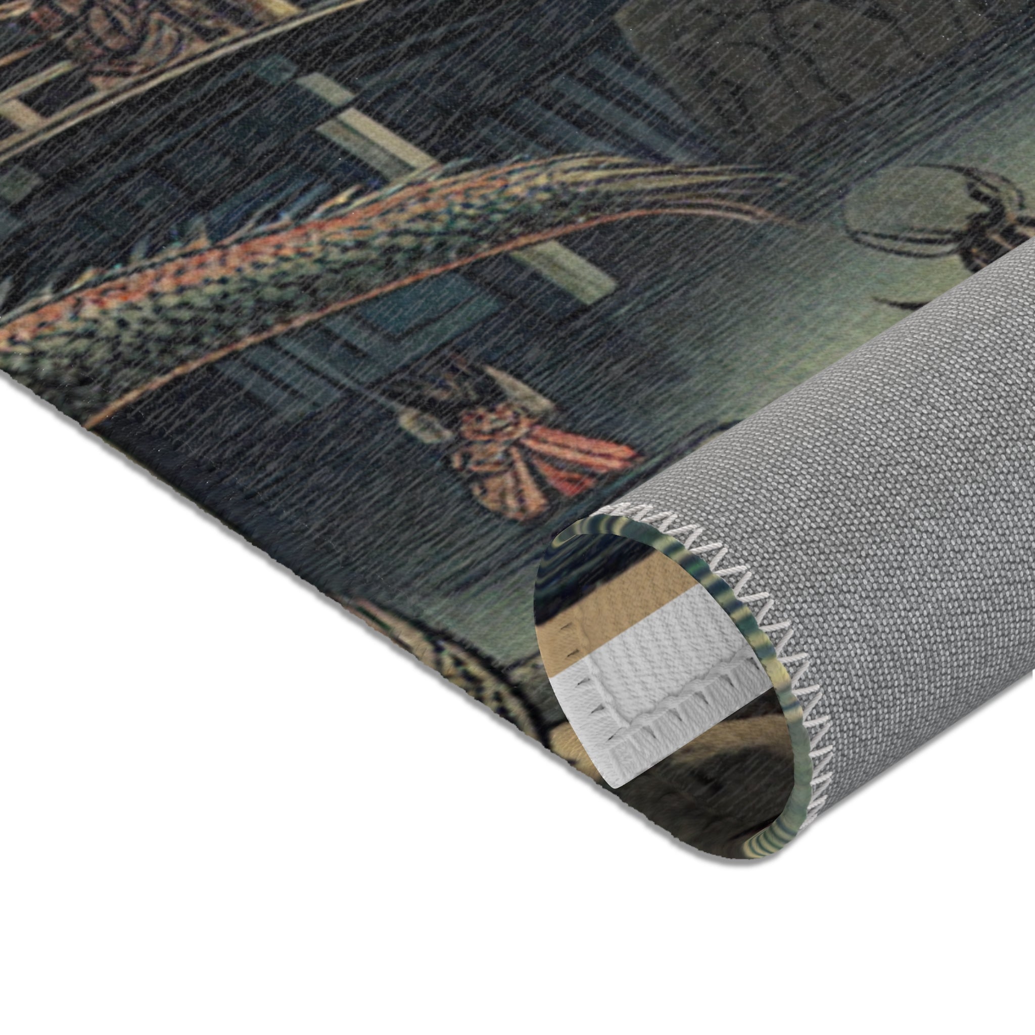 Yokai-Inspired Area Rug with Japanese Folklore Design