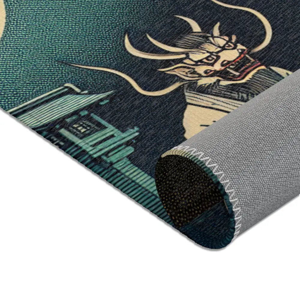 Yokai-Inspired Area Rug with Japanese Folklore Design