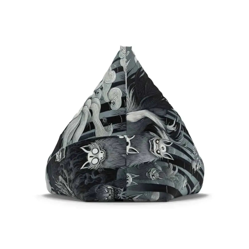Yokai Inspired Bean Bag Chair Cover with Hand Painted Design