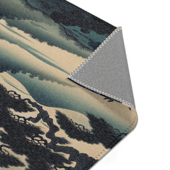 Yokai Scene Area Rug with Kappa and Kitsune Design