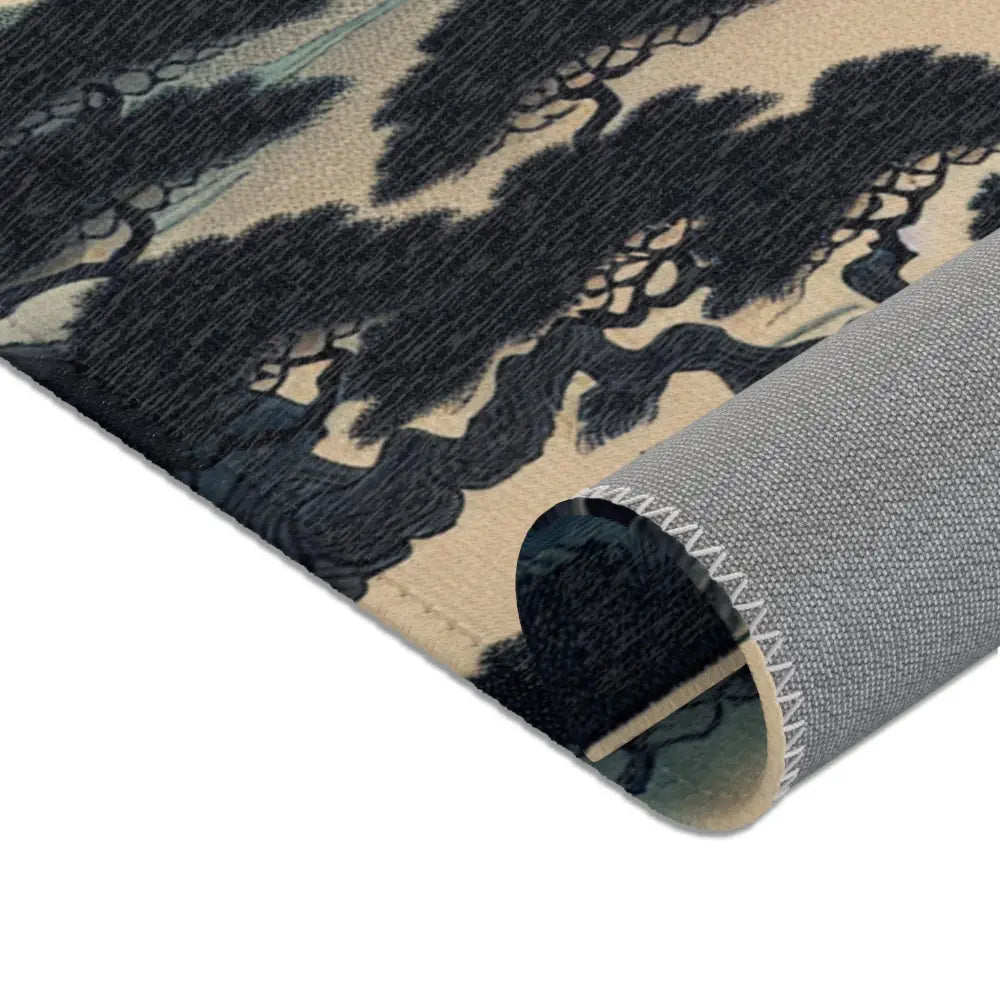 Yokai Scene Area Rug with Kappa and Kitsune Design