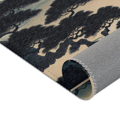 Yokai Scene Area Rug with Kappa and Kitsune Design