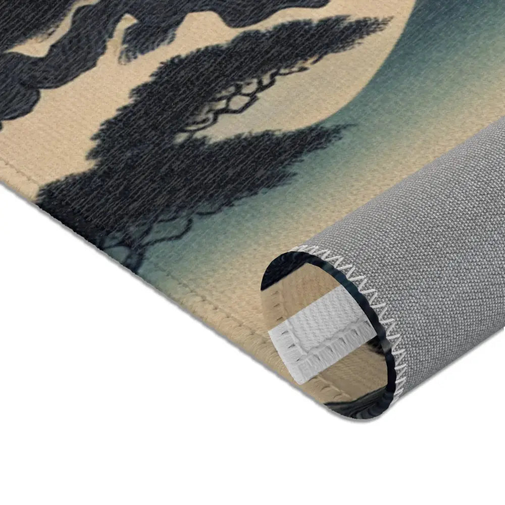 Yokai Scene Area Rug with Kappa and Kitsune Design