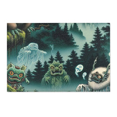 Yokai Scene Area Rug with Phantom-like Yurei Floating