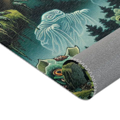 Yokai Scene Area Rug with Phantom-like Yurei Floating Design