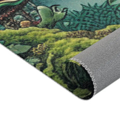 Yokai Scene Area Rug with Phantom-like Yurei Floating Design