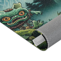 Yokai Scene Area Rug with Phantom-like Yurei Floating Design