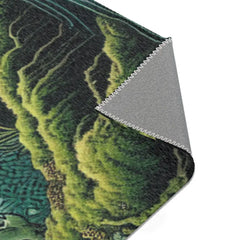 Yokai Scene Area Rug with Phantom-like Yurei Floating Design