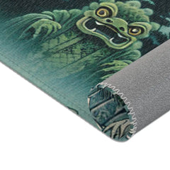 Yokai Scene Area Rug with Phantom-like Yurei Floating Design