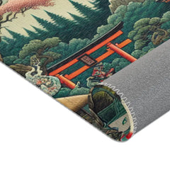 Yokai-Themed Area Rug with Intricate Ukiyo-e Style Design