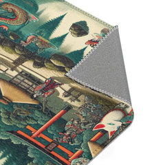 Yokai-Themed Area Rug with Intricate Ukiyo-e Style Design