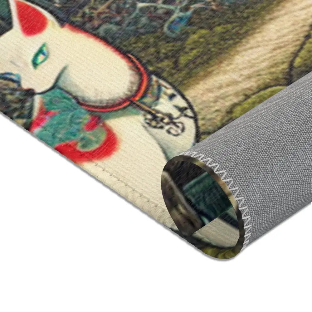 Yokai-Themed Area Rug with Intricate Ukiyo-e Style Design