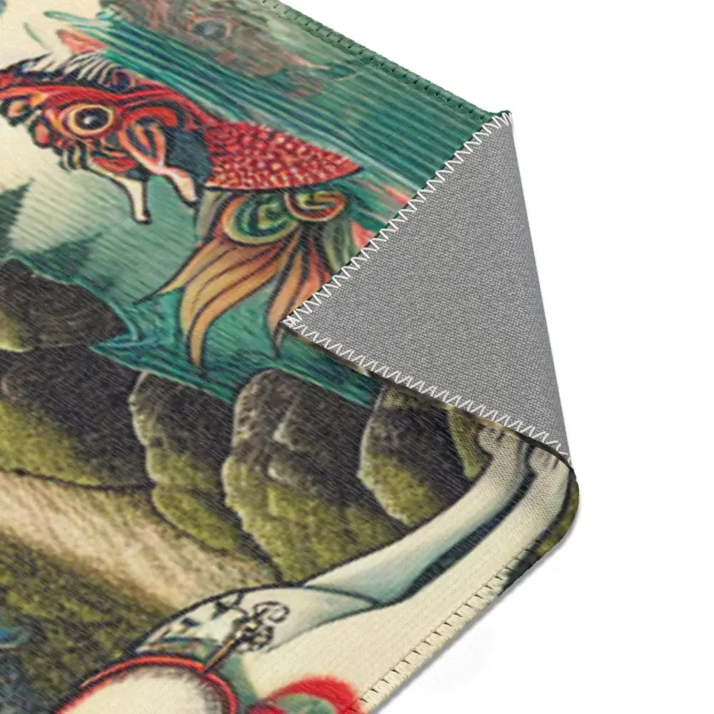 Yokai-Themed Area Rug with Intricate Ukiyo-e Style Design