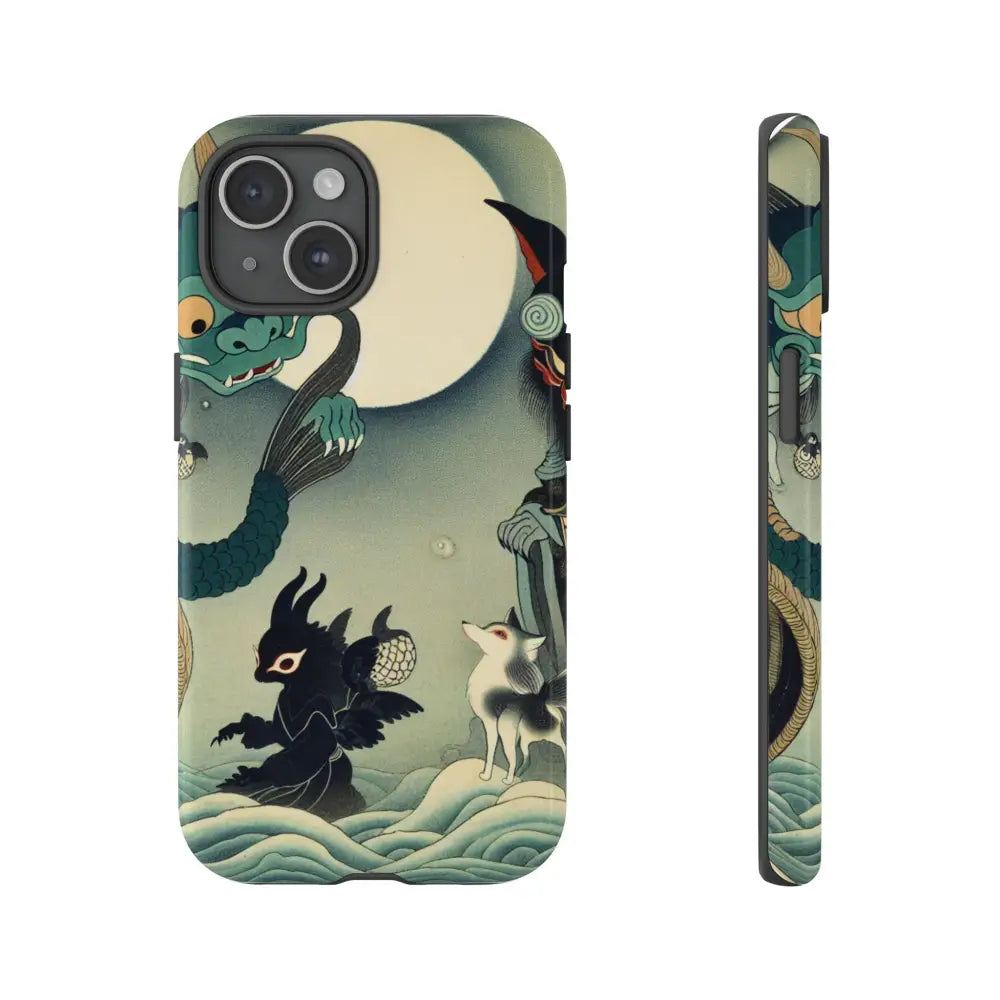Yokai-Themed Phone Case with Captivating Midnight Scene