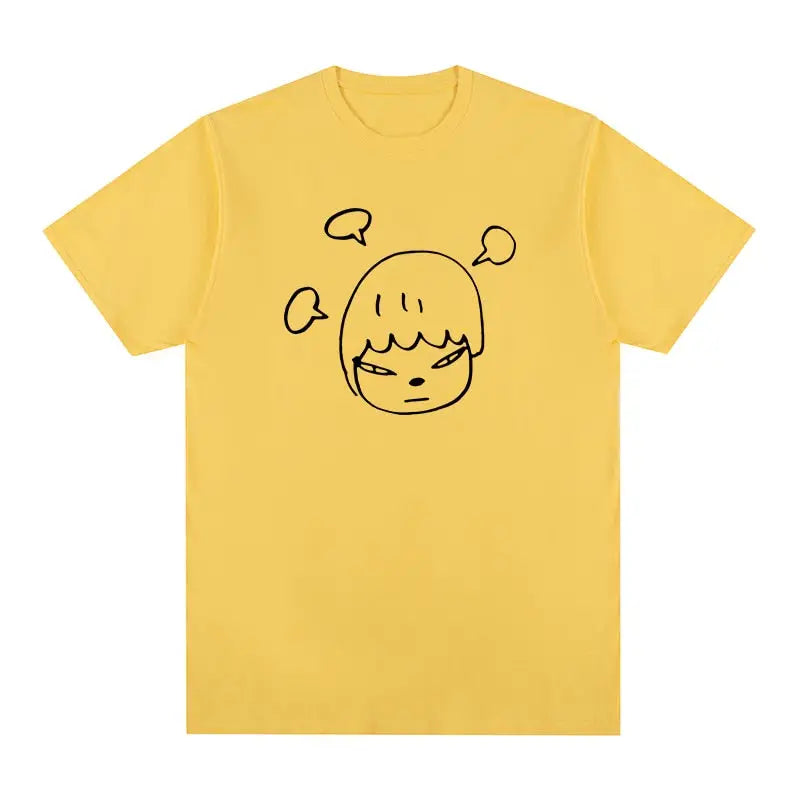 Yoshitomo Nara Aesthetic Shirt - Yellow / S - T-shirts