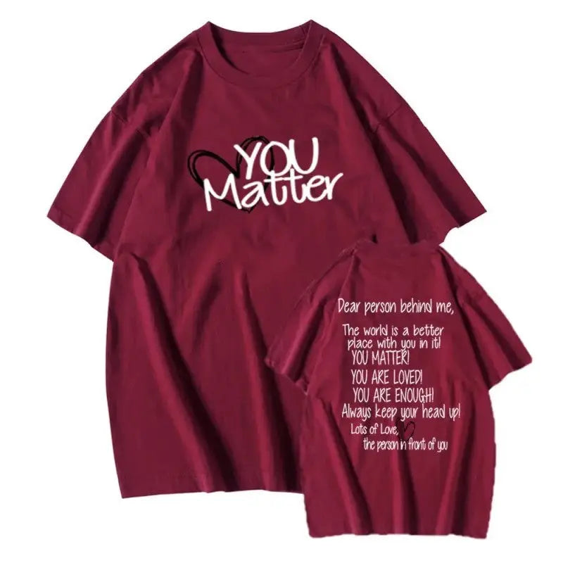 You Matter Solid Color Unisex T-Shirt - Dark Red / S