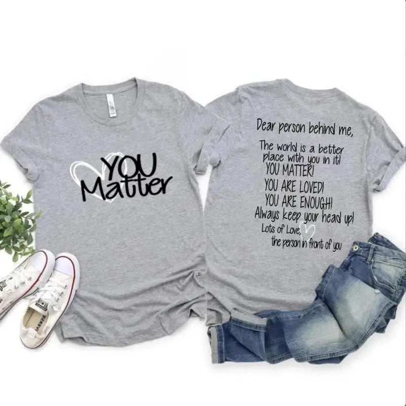 You Matter Solid Color Unisex T-Shirt - Gray / S