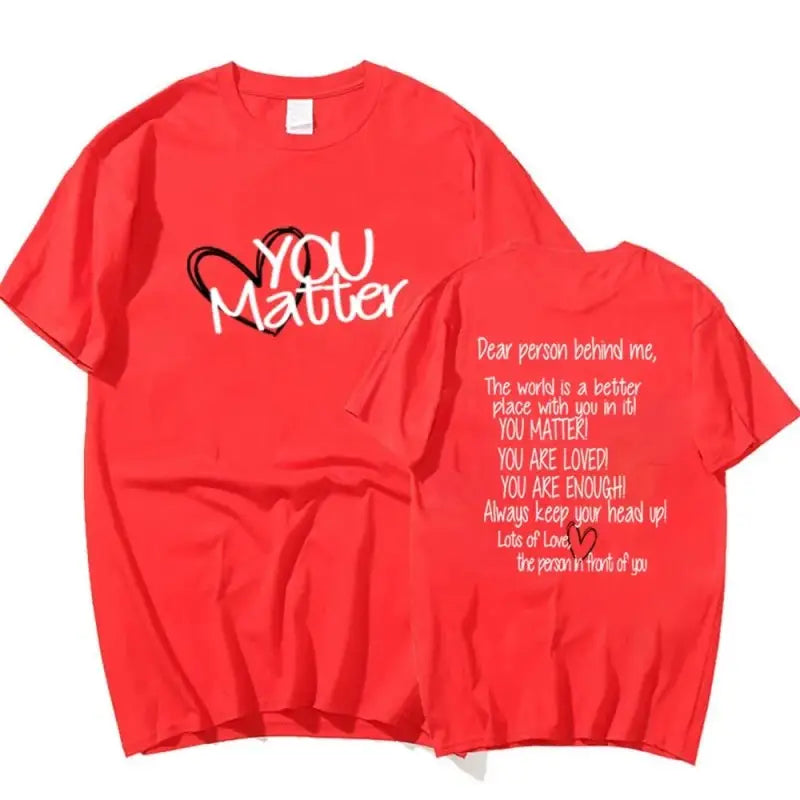 You Matter Solid Color Unisex T-Shirt - Red / S