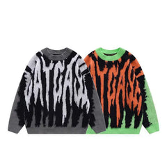 Zebra Pattern Round Neck Sweater