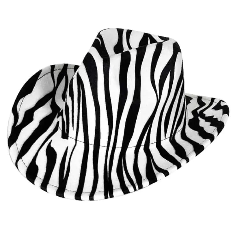 Zebra Western Rolled Edge Cowboy Hats