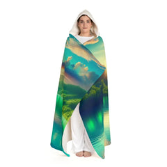 Zen Embrace - Meditation Hooded Sherpa Fleece Blanket